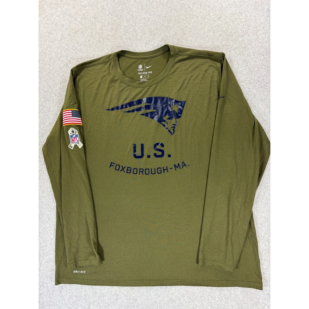 New England Patriots Nike USA Army L/S Crew Stadium Shirt (Men's 2XL) Green